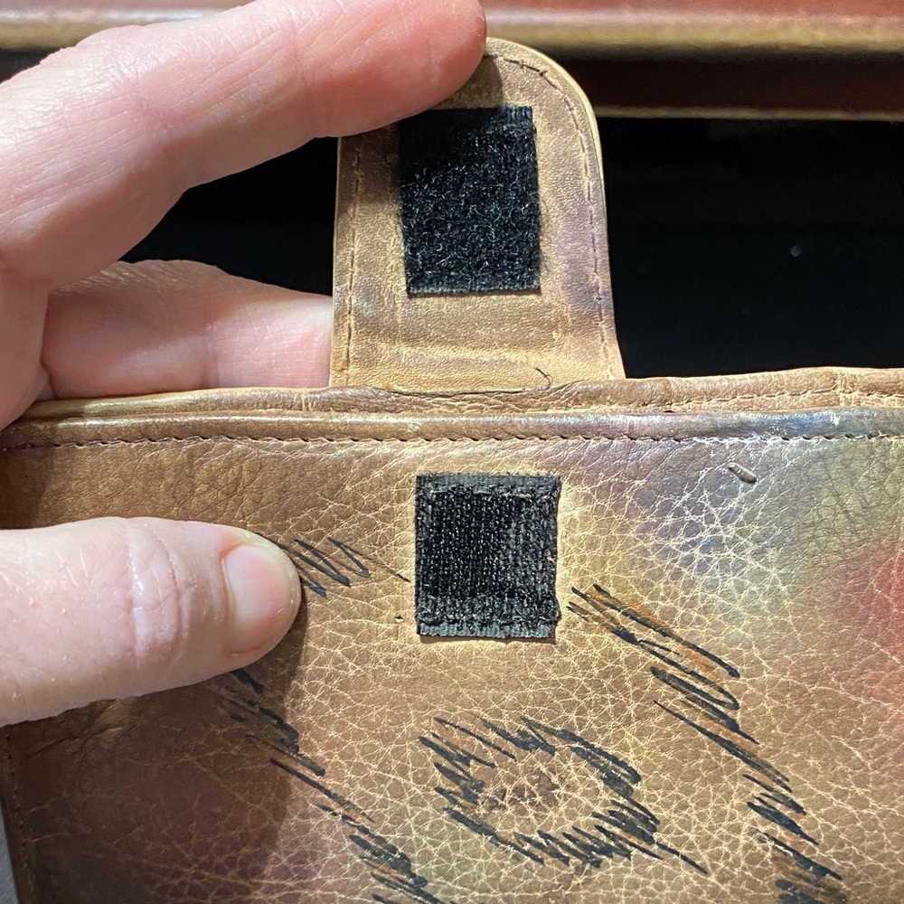 Vintage Sova hand painted Floral Leather small wallet - Picture 9 of 16